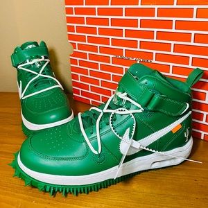 NIB! Nike x Off-White Air Force 1 Mid Pine Green Unisex Sneakers